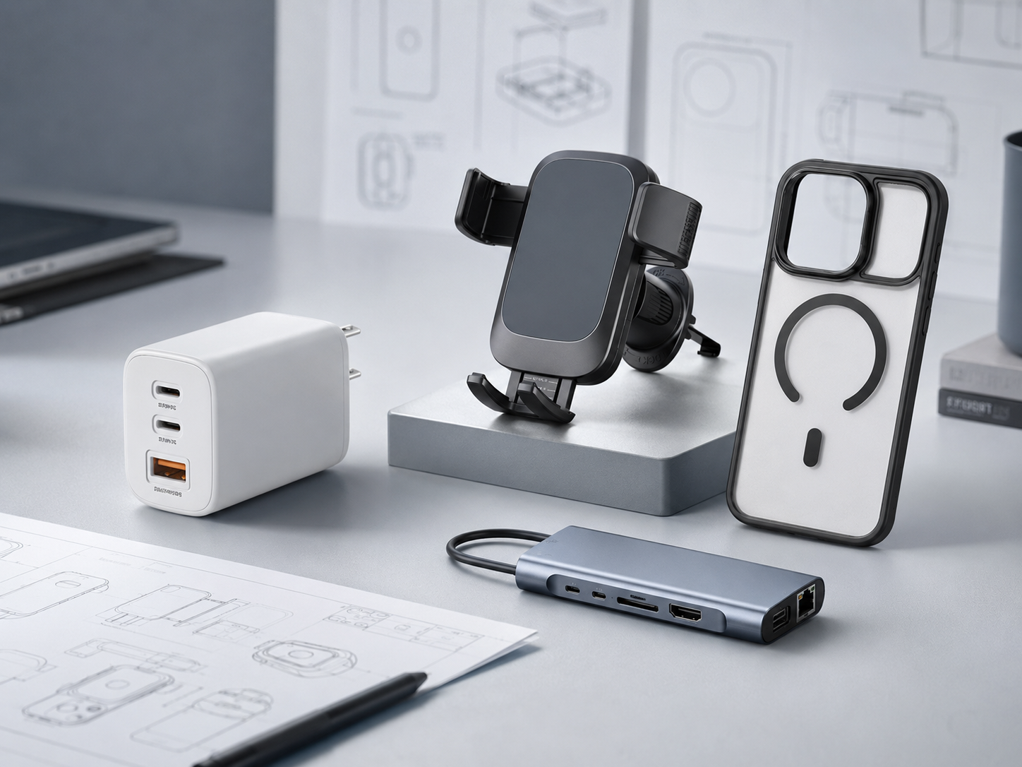 Mobile and electronics accessory product range for sourcing and product development